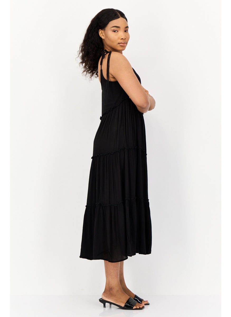 BRAVE SOUL Women Plain Tiered Dress, Black  - Image 4