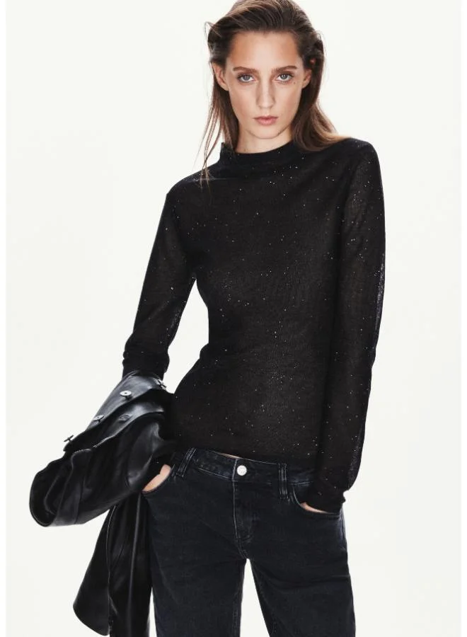 مانجو Roll-Neck Top With Glitter