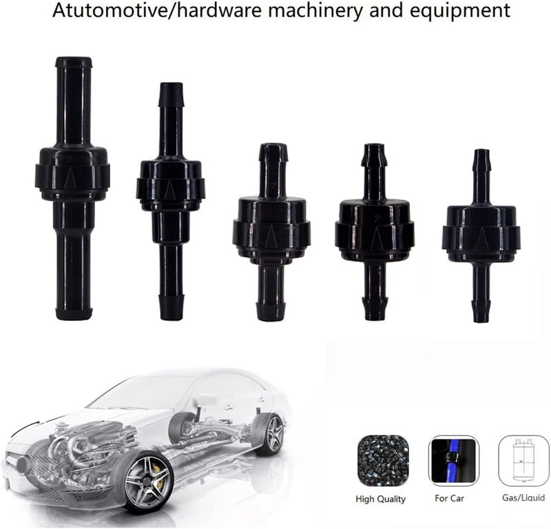 BBTUS 1/8" 3/16" 1/4" 5/16" PA66 Automotive Oil Line Spring Check Valve, Car Fuel Vacuum Check Valve, 2 PCS High Temperature and Corrosion Resistance one-way Oil Pump Check Valve (1/4" short) - Image 4