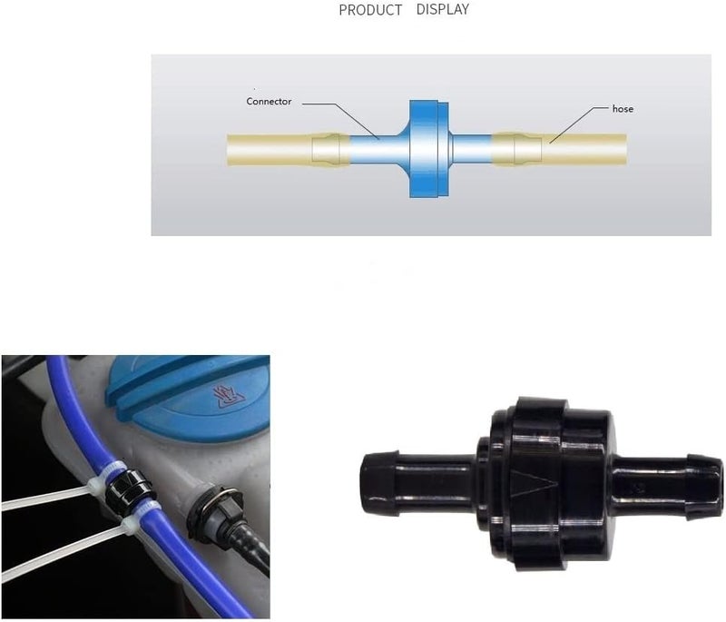 BBTUS 1/8" 3/16" 1/4" 5/16" PA66 Automotive Oil Line Spring Check Valve, Car Fuel Vacuum Check Valve, 2 PCS High Temperature and Corrosion Resistance one-way Oil Pump Check Valve (1/4" short) - Image 5