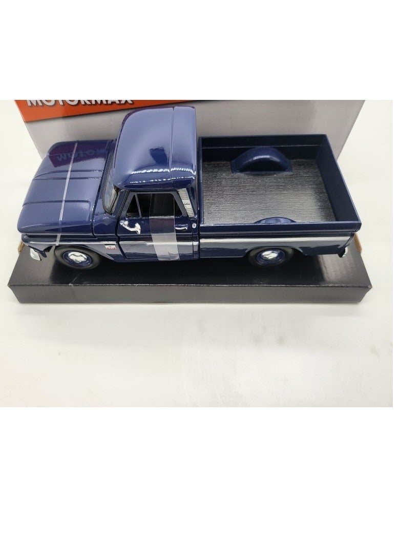 MOTORMAX 1966 Chevrolet C10 Fleetside Pickup Truck, Dark Blue - 1:24 Scale Diecast Toy Car - Image 3