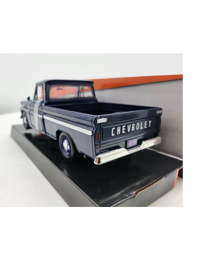 MOTORMAX 1966 Chevrolet C10 Fleetside Pickup Truck, Dark Blue - 1:24 Scale Diecast Toy Car - Image 4