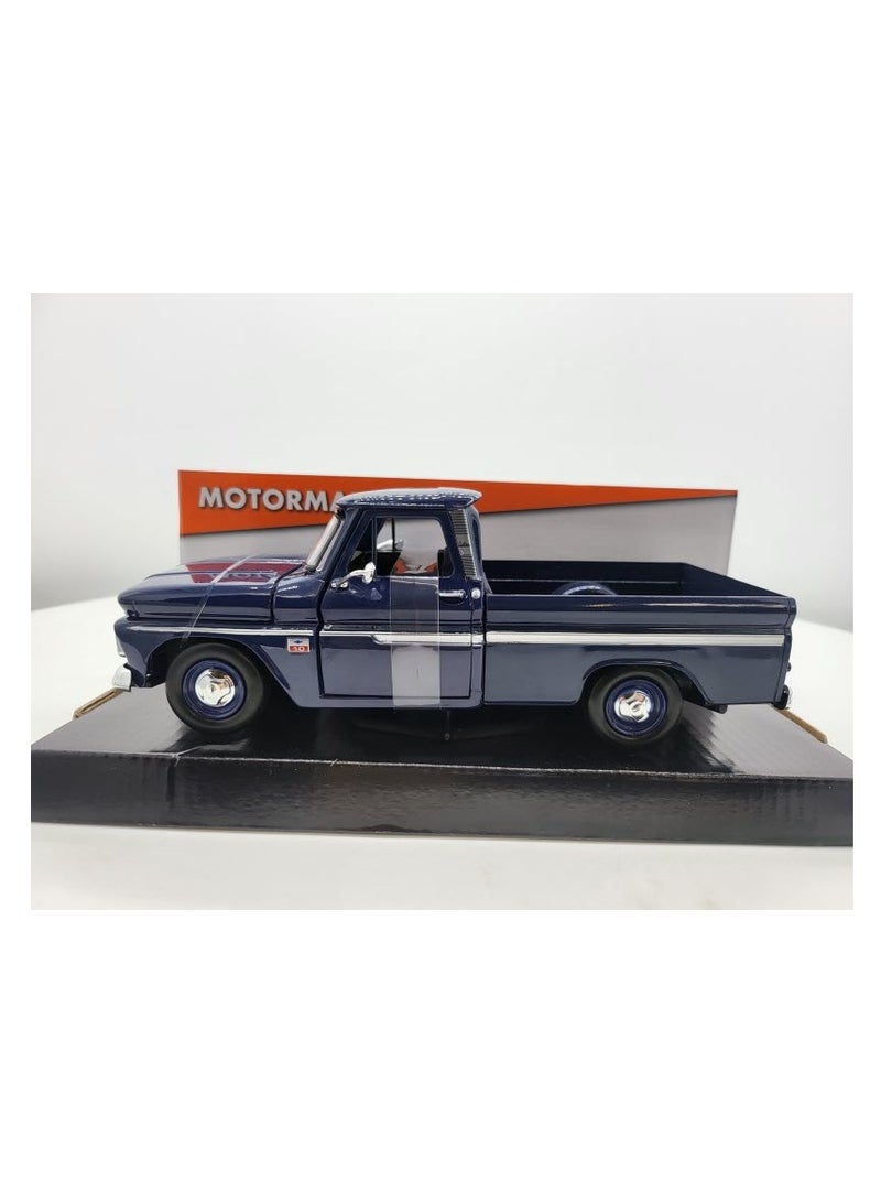 MOTORMAX 1966 Chevrolet C10 Fleetside Pickup Truck, Dark Blue - 1:24 Scale Diecast Toy Car - Image 2