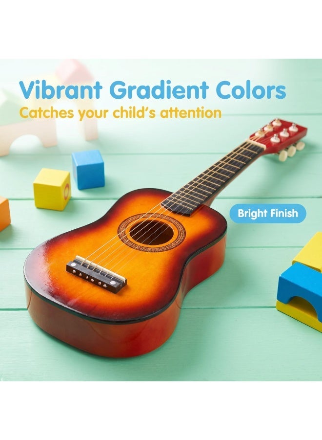 EASY FUTURE Ukuleles for Kids Baby Musical Toys Guitar for Kids Kid Guitar Mini Acoustic 6 String Instrument Gradient Color Smooth Safe Edges Early Education Musical Pretend Play Learning Toy NO.2001 - Image 4