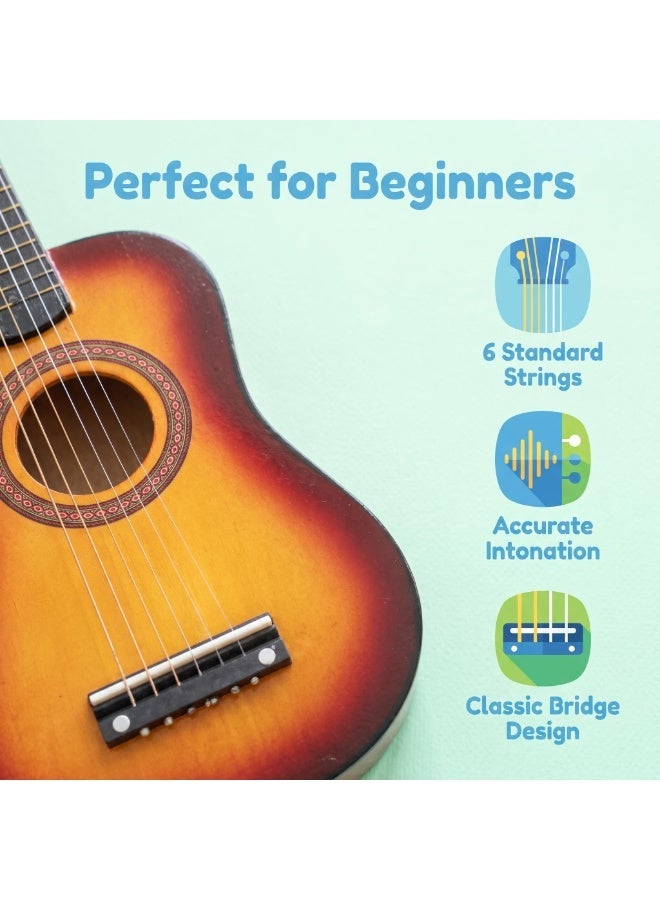 EASY FUTURE Ukuleles for Kids Baby Musical Toys Guitar for Kids Kid Guitar Mini Acoustic 6 String Instrument Gradient Color Smooth Safe Edges Early Education Musical Pretend Play Learning Toy NO.2001 - Image 3
