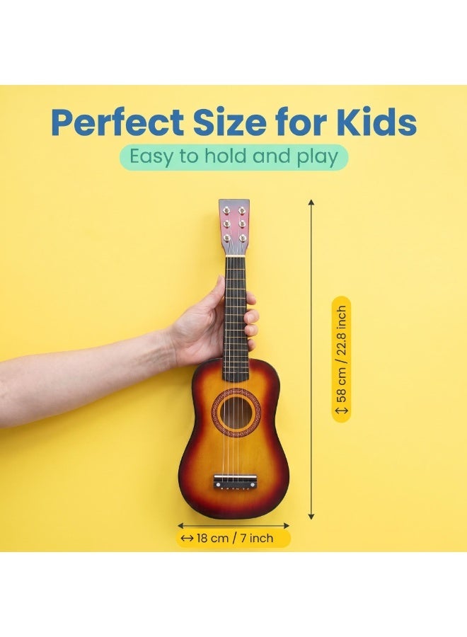EASY FUTURE Ukuleles for Kids Baby Musical Toys Guitar for Kids Kid Guitar Mini Acoustic 6 String Instrument Gradient Color Smooth Safe Edges Early Education Musical Pretend Play Learning Toy NO.2001 - Image 2