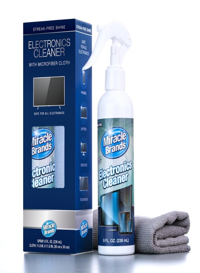 Miracle Brands MiracleSpray for Electronics Cleaning, Safe Multisurface Cleaner for Any TV, Phone, Monitor, Keyboard, Screen, Computer, Includes Microfiber Towel - 8 Ounce Kit - Image 1