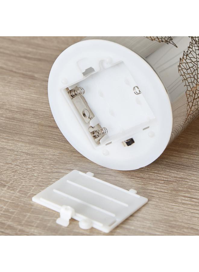 هوم بوكس فانوس ليد زجاجي نيكل بفتحة على شكل ورقة شجر مقاس 9×9×17 سم - Image 5