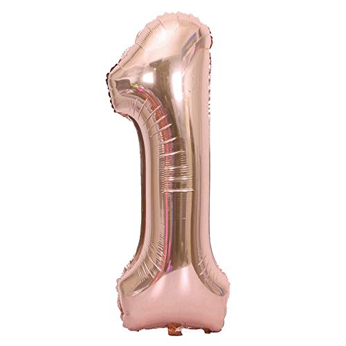 Tellpet Rose Gold Number 1 Balloon 40 Inch - Image 1