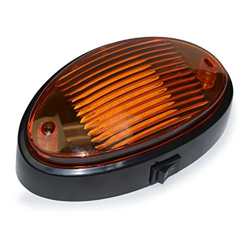 Leisure LED 2 LED RV Exterior Porch Utility Light Oval 12v 300 Lumen Lighting Fixture Replacement Lighting for RVs, Trailers, Campers, 5th Wheels.Black Base, Clear and Amber Lens(Black With on/off Switch, 2-Pack) - Image 3
