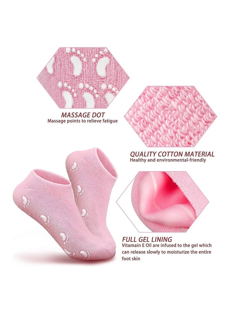 Generic Gel Socks for Men & Women Soft Moisturizing Gel Socks for Dry Cracked Feet Moisturizing Moisturizing Socks Infused with Essential Oils & Vitamins (pink)  - Image 4