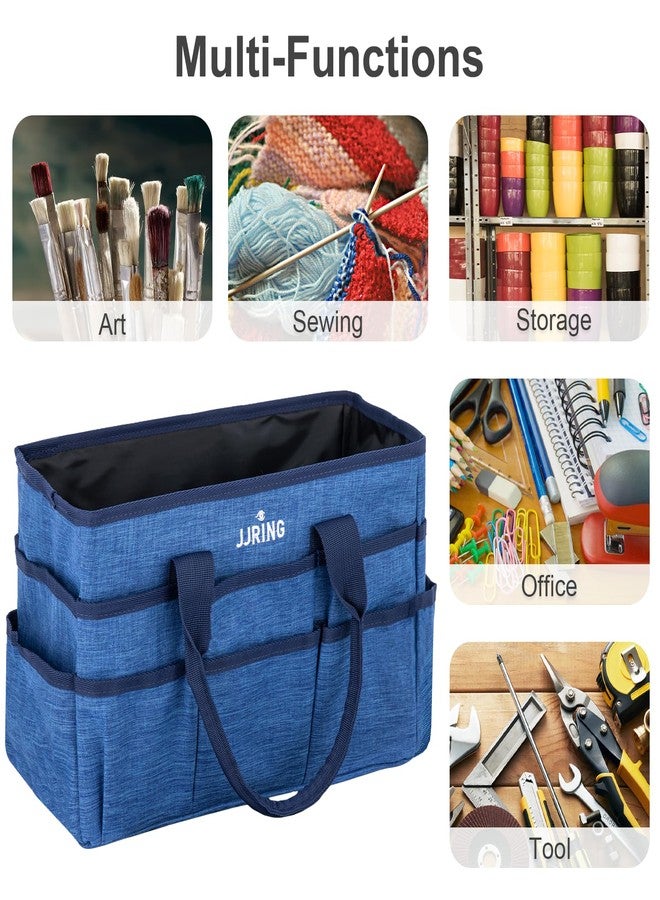 JJRING حقيبة تسوق فنية زرقاء متوسطة - Image 5