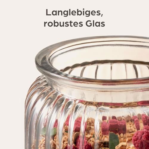 bellemax 500ML Pop Glass Jar and Container With Airtight Silicone Seal Lid, Glass Jars For Kitchen Storage, Food Storage Containers For Spices, Dry Foods, Honey, Aachar (500ML- POP Jars, Set of 3) - Image 4