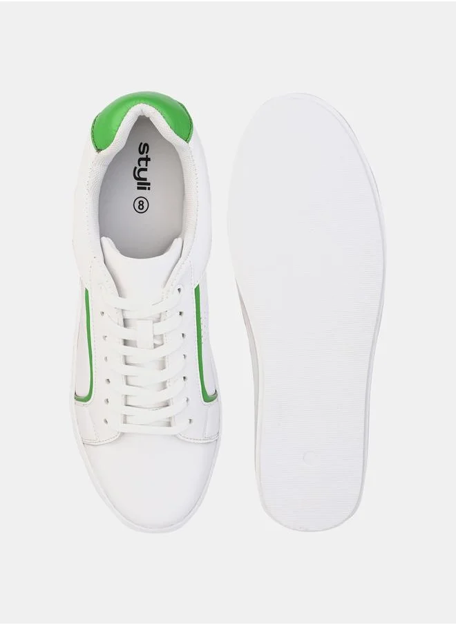 Styli Courtroom Lace Up Heel Pop Sneakers