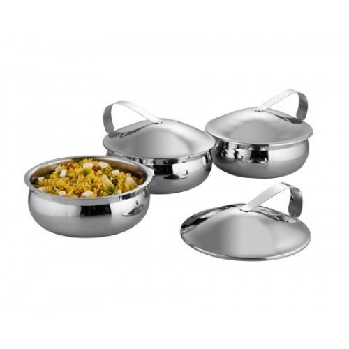 Krome طقم كسرولة كروم مكون من 3 قطع CR-1231