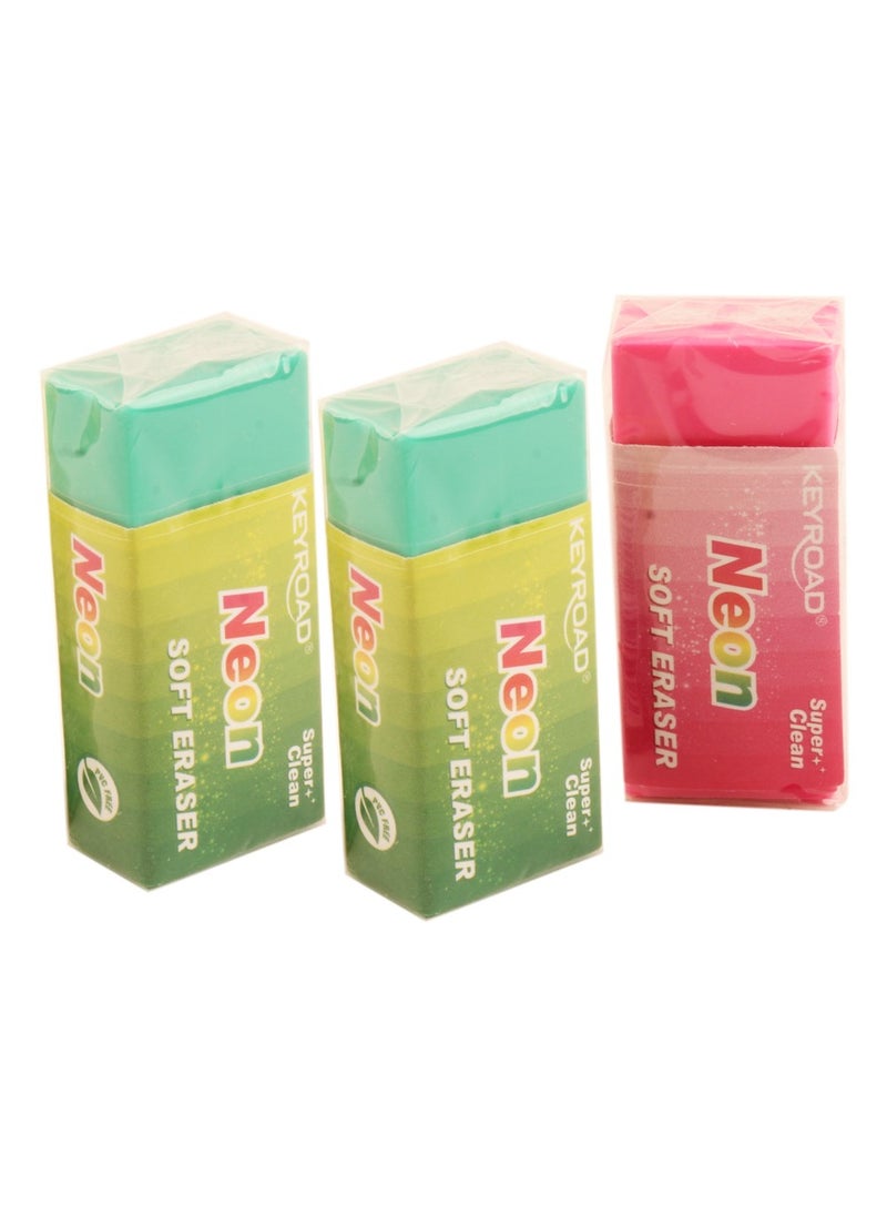 Keyroad Keyroad Small Eraser Pastel + Fluorescent Colors - Model KR972790  - Image 1