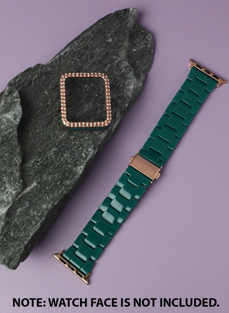 Haute Sauce Solid Casual Chain Strap Acrylic Apple Watch Strap with Case For Women | 42mm/44mm/45mm