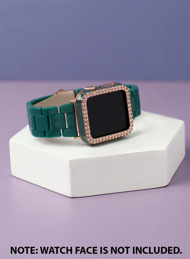 Haute Sauce Solid Casual Chain Strap Acrylic Apple Watch Strap with Case For Women | 42mm/44mm/45mm