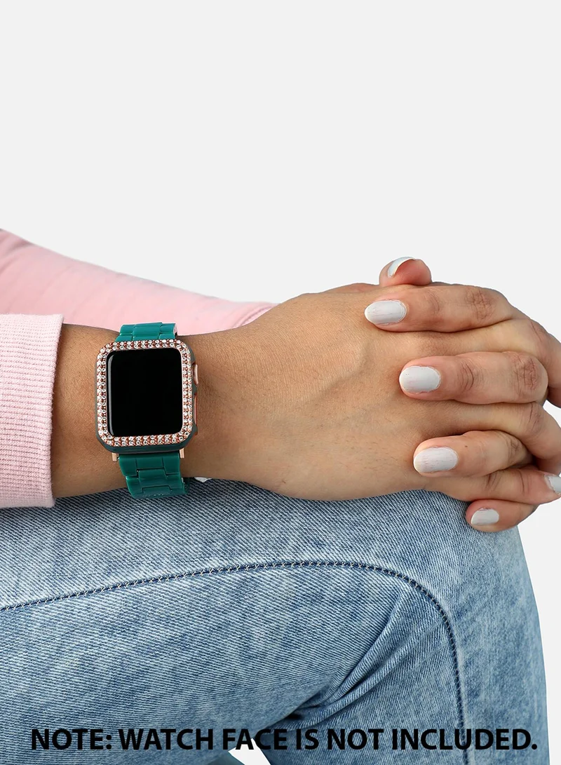 Haute Sauce Solid Casual Chain Strap Acrylic Apple Watch Strap with Case For Women | 42mm/44mm/45mm