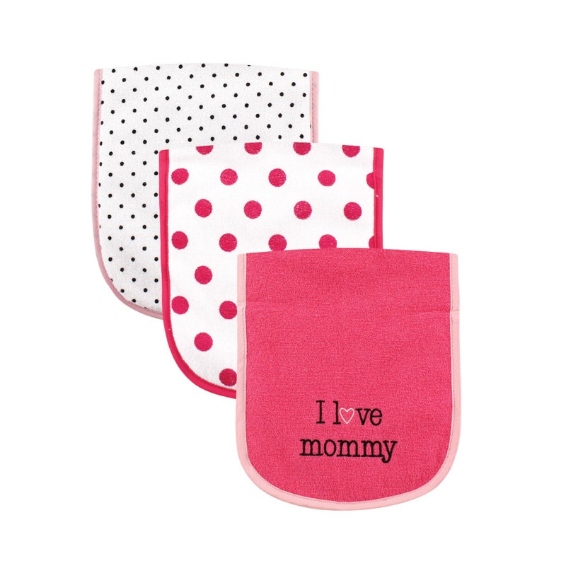 Luvable Friends Unisex Baby Cotton Burp Cloths with Fiber Filling Girl Mommy One Size