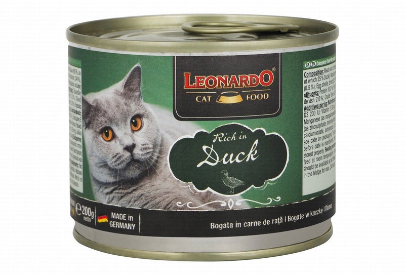 Leonardo Wet Cat Food with Duck for Adult Cats - 200 gr