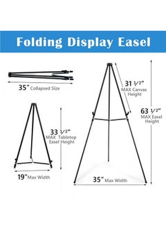 Falling In art Falling in Art 66" Aluminum Display Easel, Presentation Stand with Adjustable Height for Signs, Posters, and Whiteboards, Black 2 Pack  - Image 2