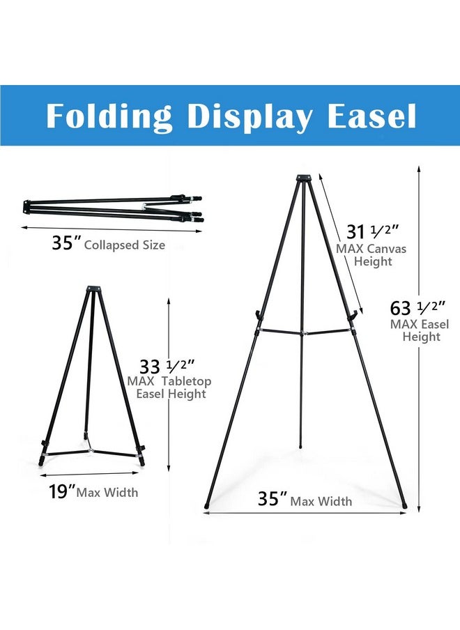 Falling In art - Falling in Art 66" Aluminum Display Easel, Presentation Stand with Adjustable Height for Signs, Posters, and Whiteboards, Black 2 Pack - Image 1