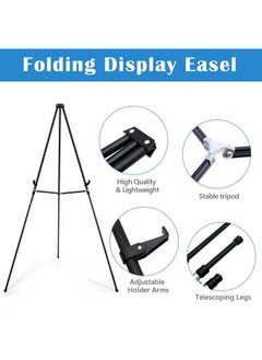 Falling In art Falling in Art 66" Aluminum Display Easel, Presentation Stand with Adjustable Height for Signs, Posters, and Whiteboards, Black 2 Pack  - Image 4