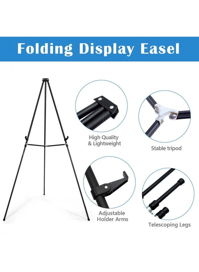 Falling In art - Falling in Art 66" Aluminum Display Easel, Presentation Stand with Adjustable Height for Signs, Posters, and Whiteboards, Black 2 Pack - Image 1