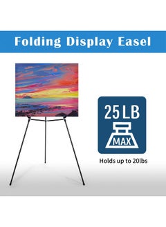 Falling In art Falling in Art 66" Aluminum Display Easel, Presentation Stand with Adjustable Height for Signs, Posters, and Whiteboards, Black 2 Pack  - Image 5