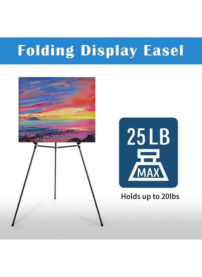 Falling In art - Falling in Art 66" Aluminum Display Easel, Presentation Stand with Adjustable Height for Signs, Posters, and Whiteboards, Black 2 Pack - Image 1