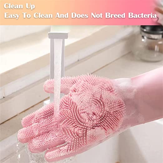 Casa Azul Hand Gloves for Dish Washing | Eco-Friendly Silicone Gloves for Kitchen - Heat Resistant up to 450°F, Non-Slip Cleaning kitchen gloves, Bathroom, Pet, Car Wash, and More - Easy to Sterilize - Image 5