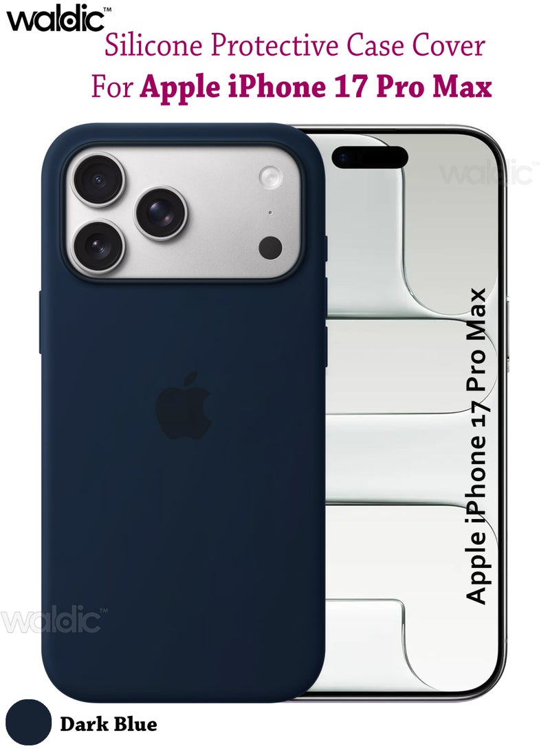 Waldic Apple iPhone 17 Pro Max Premium Case | Premium Silicone Case Cover Designed for Apple iPhone 17 Pro Max | Apple iPhone 17 Pro Max Case Camera and Drop Protection Thin Protective Back Cover Case for Apple iPhone 17 Pro Max - Dark Blue - Image 1