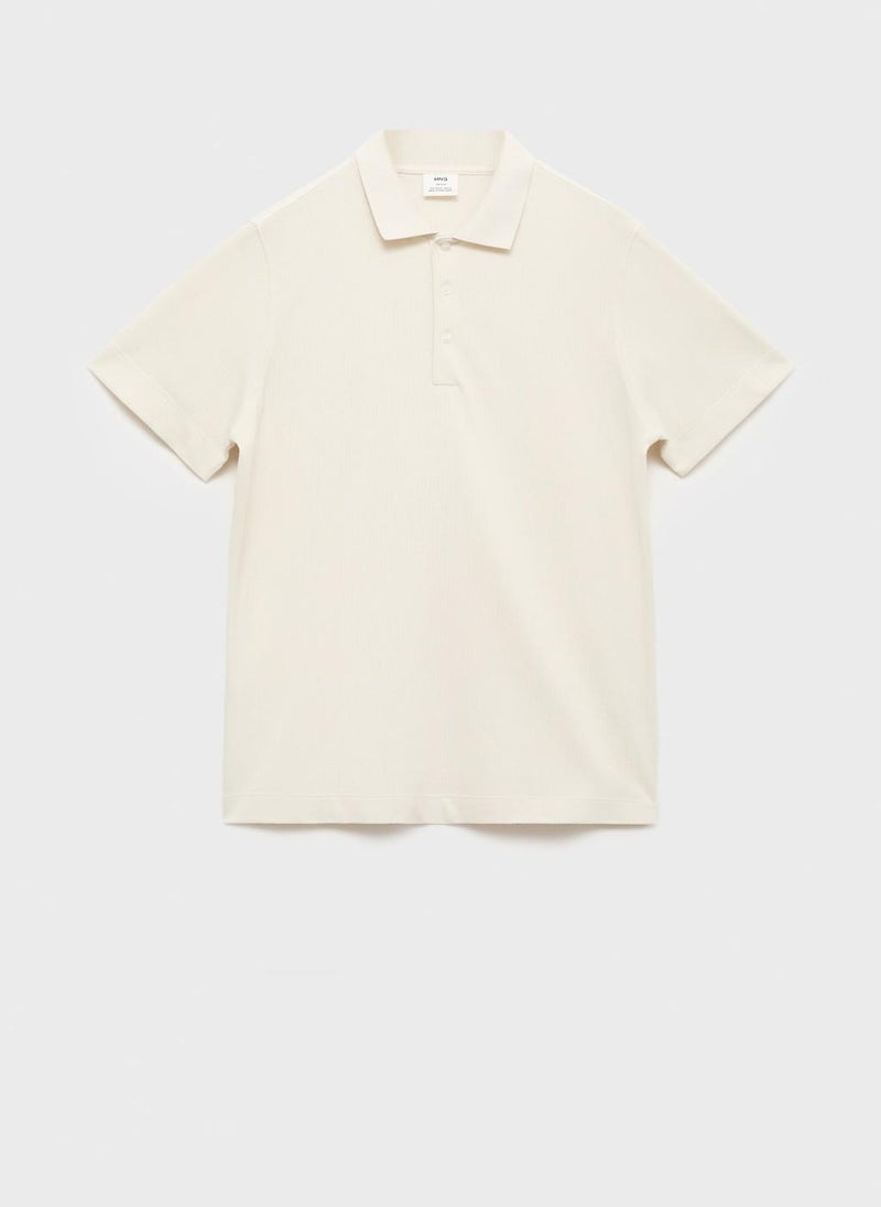 Mango Man Fine Rib-Knit Polo Shirt  - Image 5