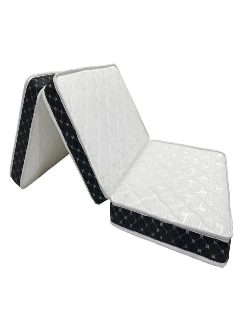 Comfy Portable White Satin Folding Premium Mattress With Black Border + 1 Pillow 180x90x7 Cm - Image 3