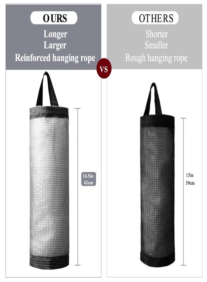 TOGETRUE Plastic Bag Holder 2 Packs Mesh Hanging Storage Dispensers (Dark Grey 2 Packs) - Image 2