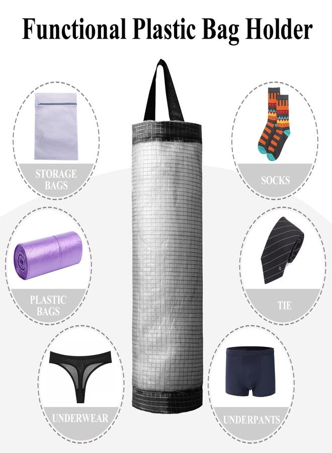 TOGETRUE Plastic Bag Holder 2 Packs Mesh Hanging Storage Dispensers (Dark Grey 2 Packs) - Image 4