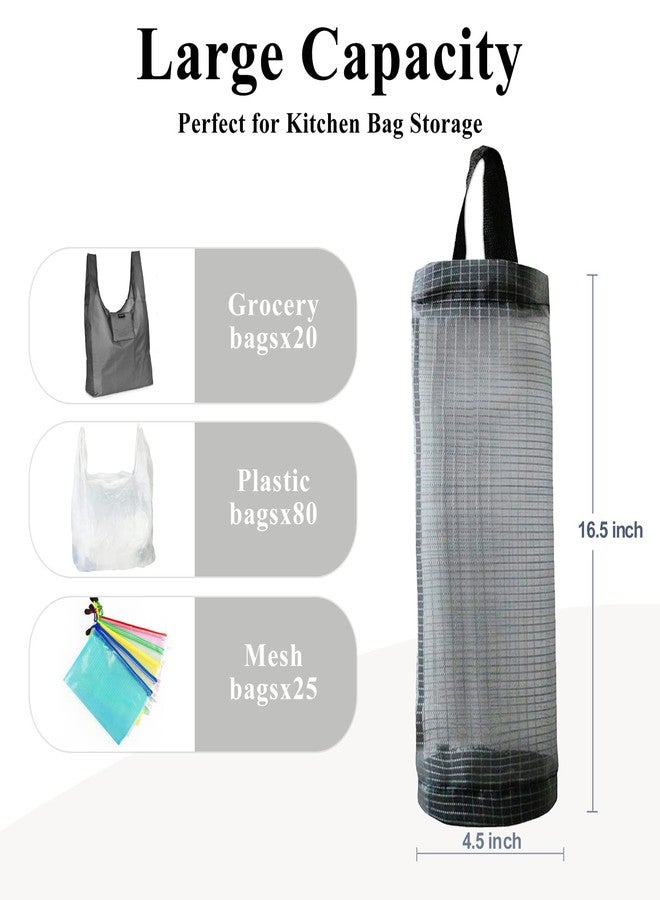 TOGETRUE Plastic Bag Holder 2 Packs Mesh Hanging Storage Dispensers (Dark Grey 2 Packs) - Image 5