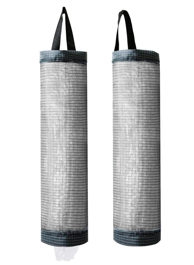 TOGETRUE Plastic Bag Holder 2 Packs Mesh Hanging Storage Dispensers (Dark Grey 2 Packs) - Image 1