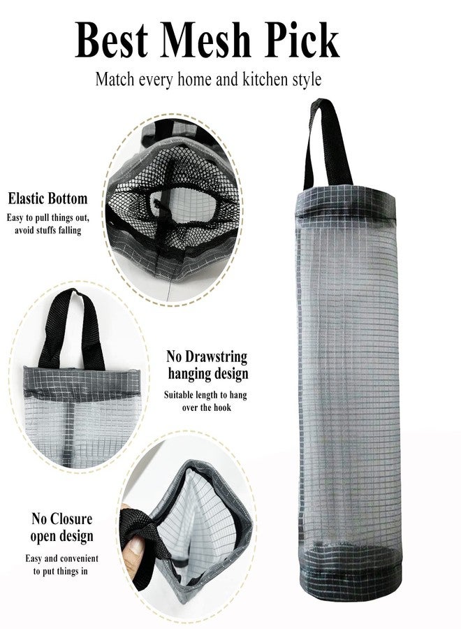 TOGETRUE Plastic Bag Holder 2 Packs Mesh Hanging Storage Dispensers (Dark Grey 2 Packs) - Image 3