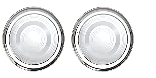 Zavian Stainless Steel Dinner Plate 2 Pcs Silver - Image 1