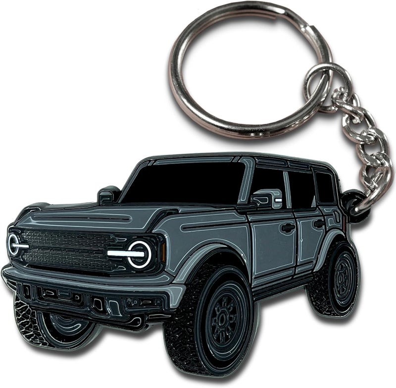 FOUR WHEEL BEAST Bronco Keychain - Carbonized Gray - Image 1