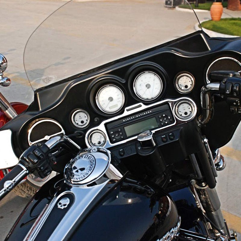 NATGIC 9PCS Stereo Accent Speedometer Speaker Trim Ring Set for Touring Electra Street Glide Ultra Classic Models 1986-2013 (Black) - Image 2
