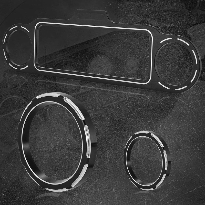 NATGIC 9PCS Stereo Accent Speedometer Speaker Trim Ring Set for Touring Electra Street Glide Ultra Classic Models 1986-2013 (Black) - Image 4