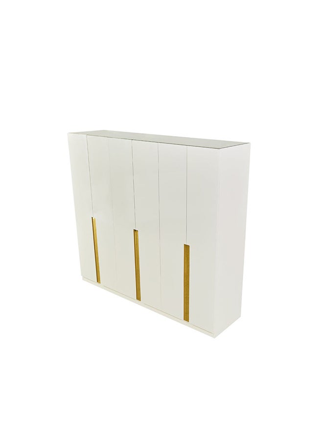 DANUBE HOME New Poliana 6 Door Wardrobe Extra Sturdy Closet Clothes Storage Cupboard Modern Design Space Saving Cabinet For Bedroom 240x61.5x216 Cm Beige  - Image 1
