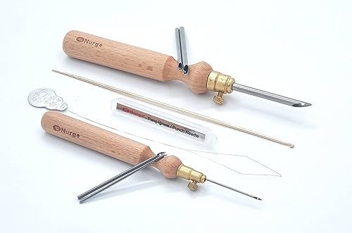 Nurge Premium Quality Punch Needle Kit, 3mm-4mm-5mm,1.2 mm - 1.6 mm - 2.2 mm Metal Tubes and Wooden Handle Punch Needle Kits for Adult Beginner, Embroidery Weaving Tools for Thread (Sets) - Image 1