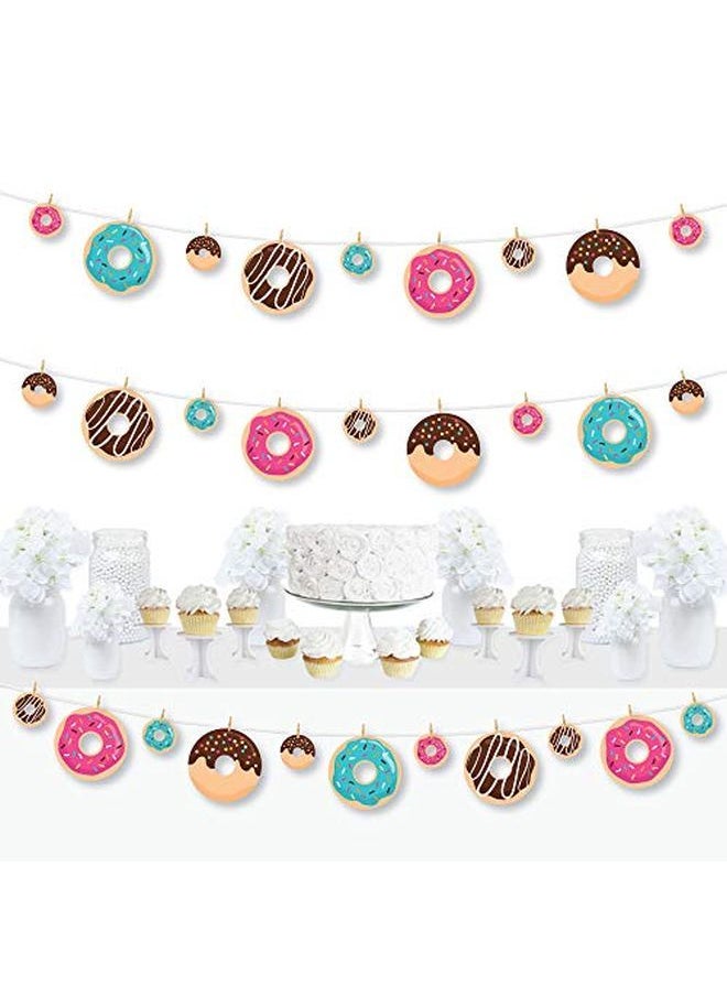Big Dot of Happiness Donut Worry Lets Party Doughnut Party Diy Decorations Clothespin Garland Banner 44 Pieces  - Image 1