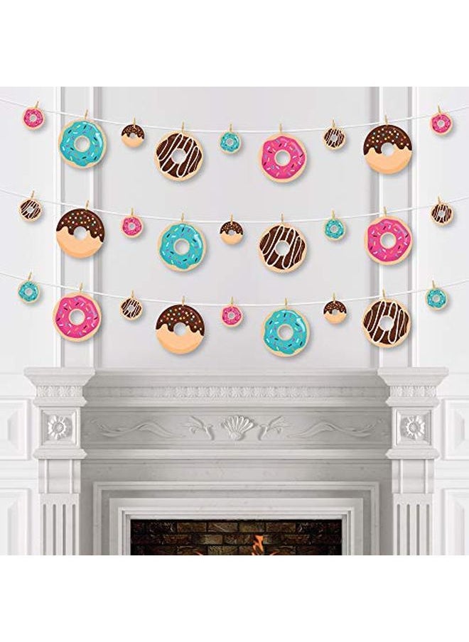 Big Dot of Happiness Donut Worry Lets Party Doughnut Party Diy Decorations Clothespin Garland Banner 44 Pieces  - Image 3