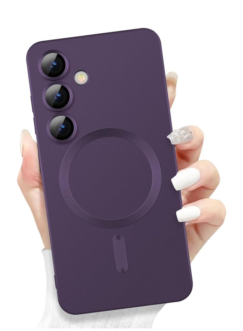 بورتوني حافظة سامسونج جالاكسي S25 بلس 5G المغناطيسية الفاخرة ذات الطلاء المعدني مع حماية كاملة لعدسة الكاميرا وغطاء مضاد للصدمات لهاتف سامسونج جالاكسي S25 بلس 5G - Image 1