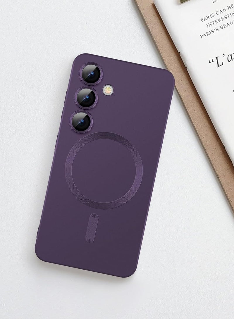 بورتوني حافظة سامسونج جالاكسي S25 بلس 5G المغناطيسية الفاخرة ذات الطلاء المعدني مع حماية كاملة لعدسة الكاميرا وغطاء مضاد للصدمات لهاتف سامسونج جالاكسي S25 بلس 5G - Image 3